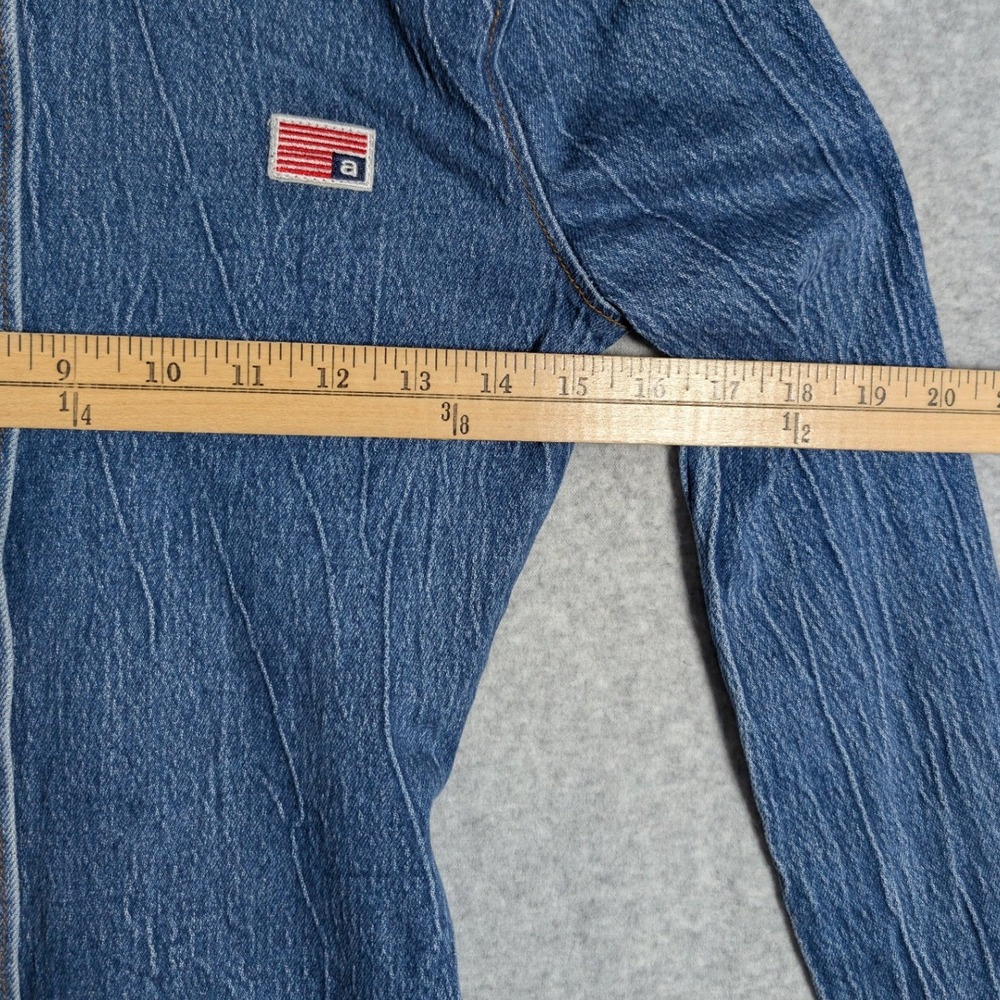 Alexander Wang Blue Denim Button-Down Shirt with Black Collar - Picture 6 of 9